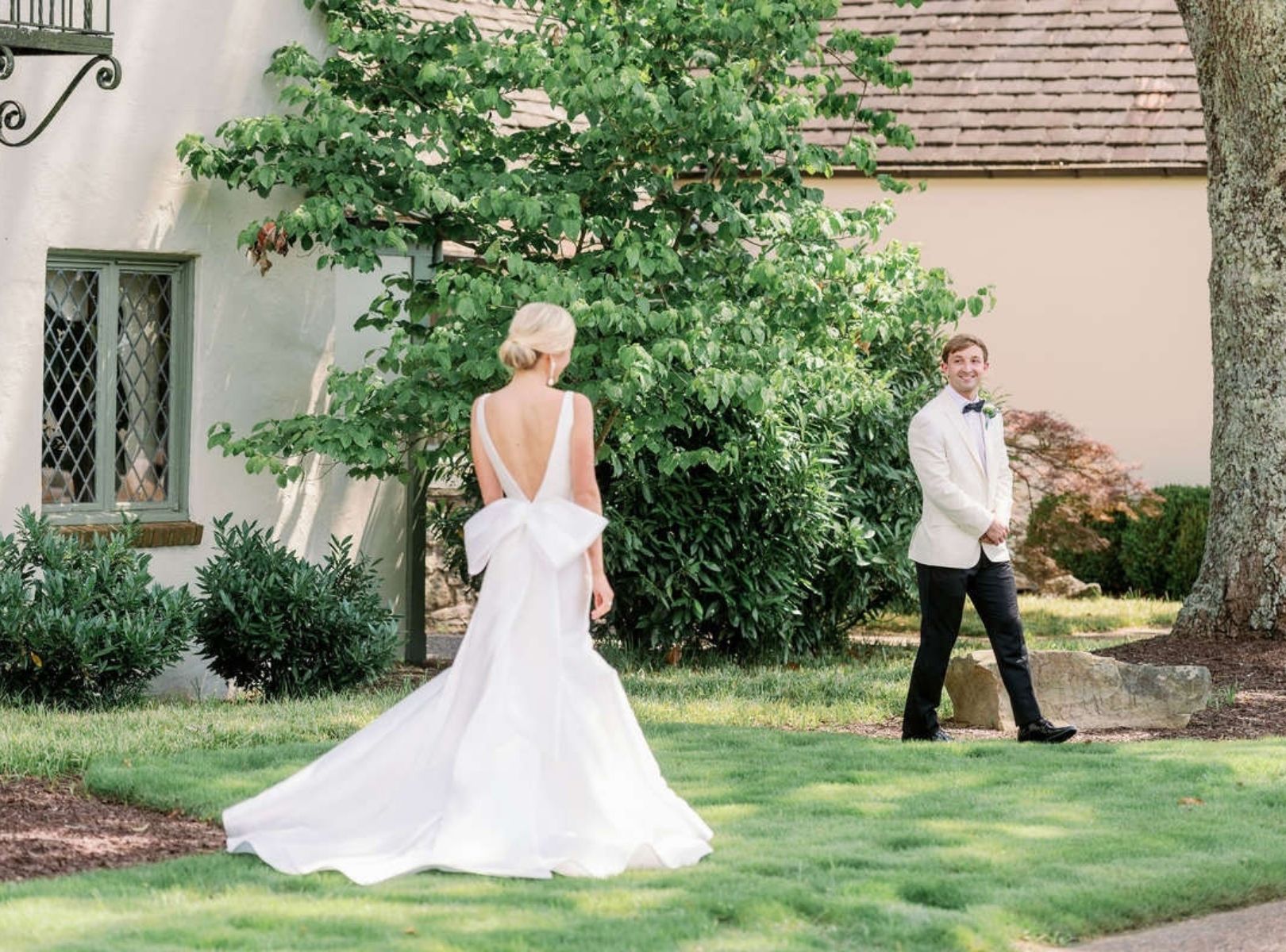 Anne Barge Bride in a Custom Foster Wedding Dress