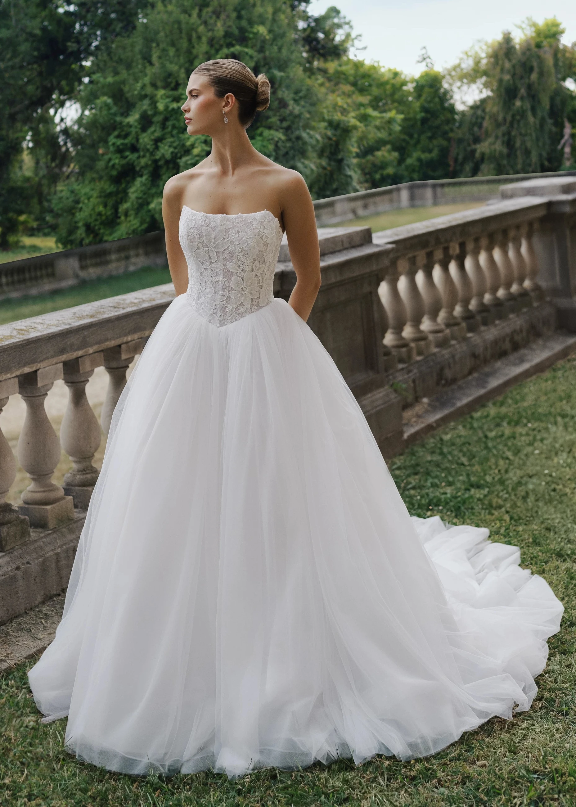 Donatella Wedding Dress | Pointed Strapless Bodice