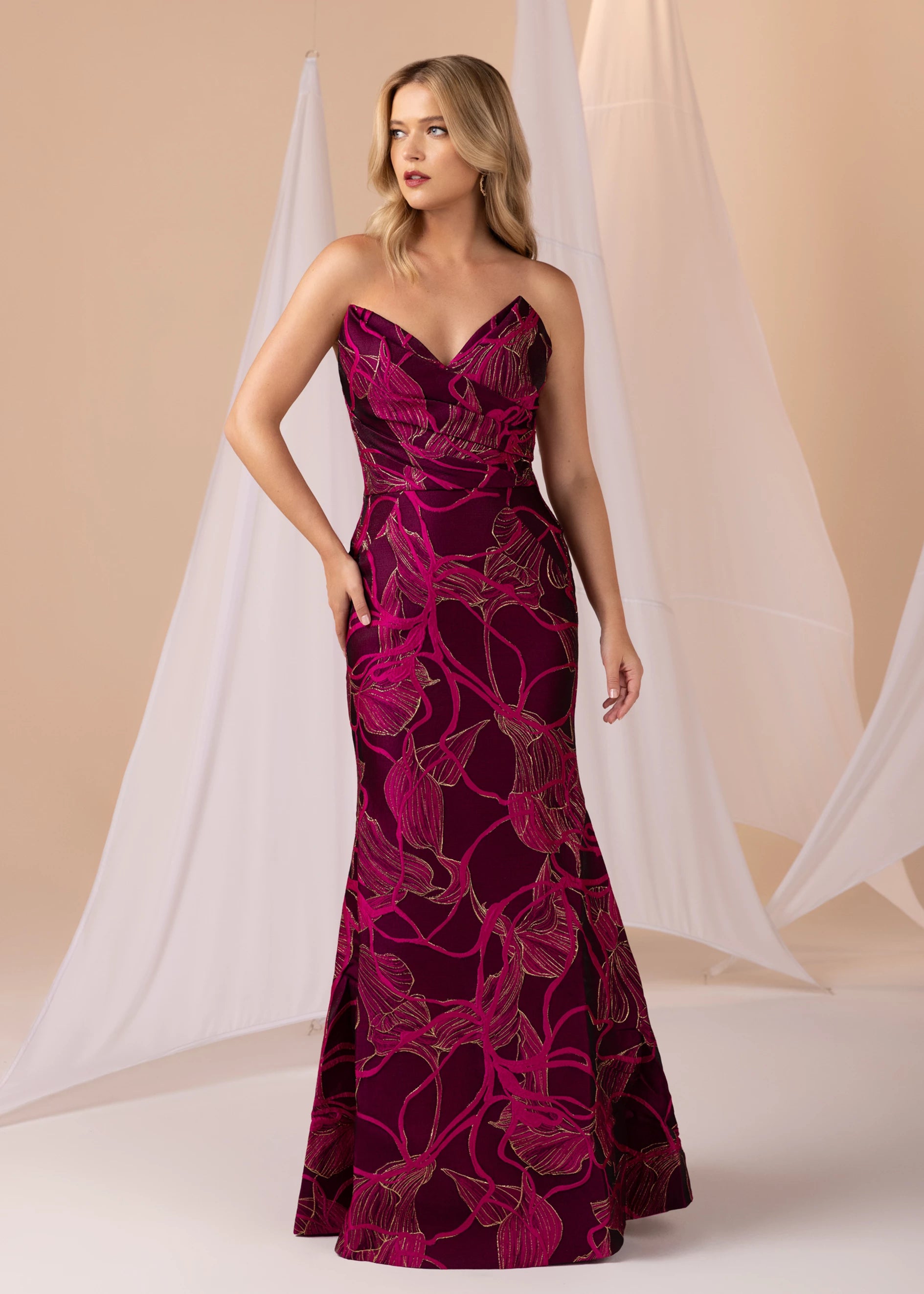 magenta metallic dress Freddie