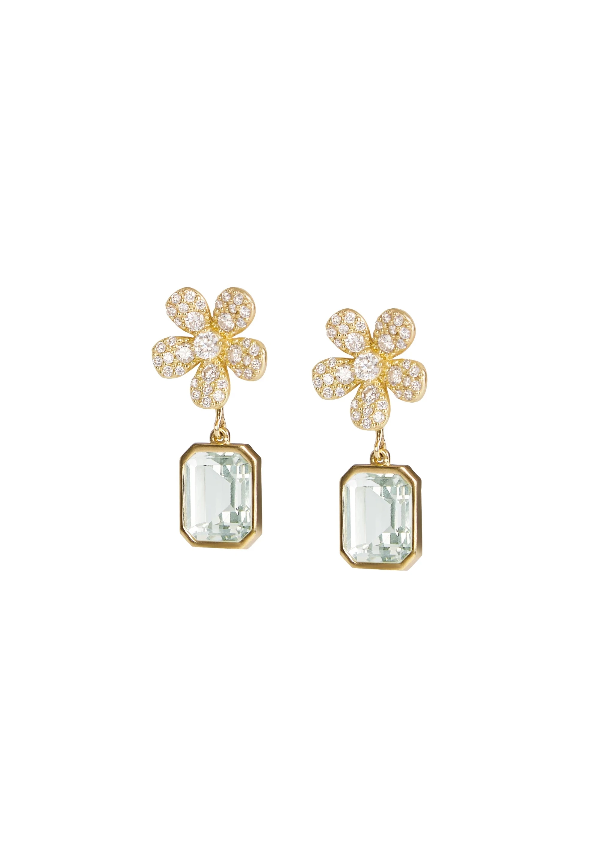 Designed by Atlanta jewelry designer Laura Pearce, these amethyst earring jackets are designed to slip onto the back of any earring, transforming a simple pair.