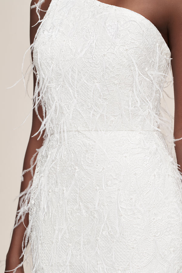 Feather white dress 