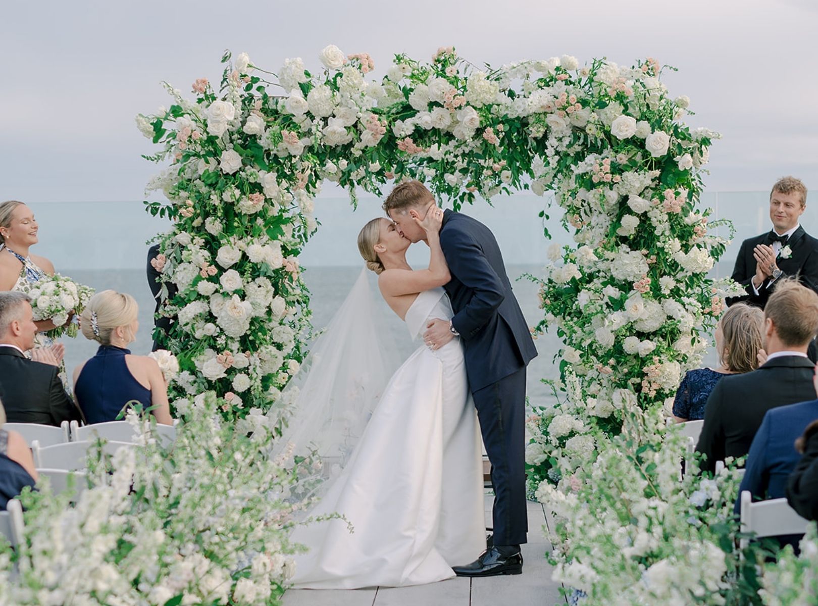 Real Bride In Strapless Wedding Dress Newport by Anne Barge
