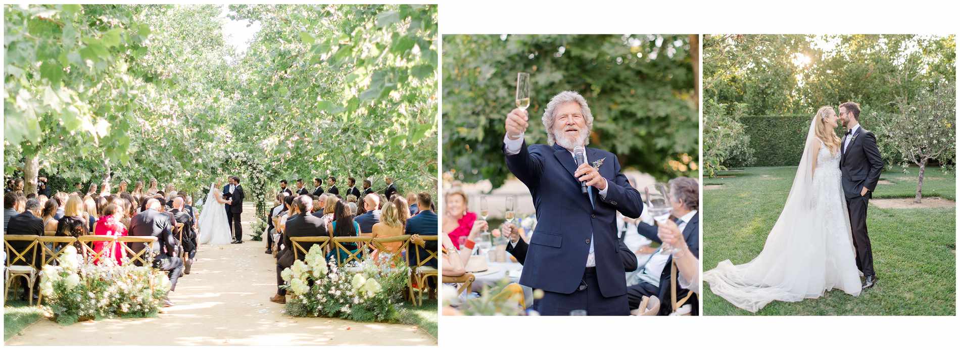 hayley bridges wedding dress designer anne barge Jeff bridges summer wedding gardens of santa ynez california
