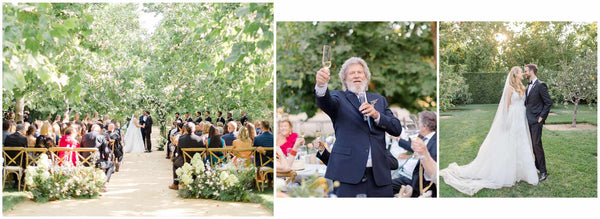 hayley bridges wedding dress designer anne barge Jeff bridges summer wedding gardens of santa ynez california