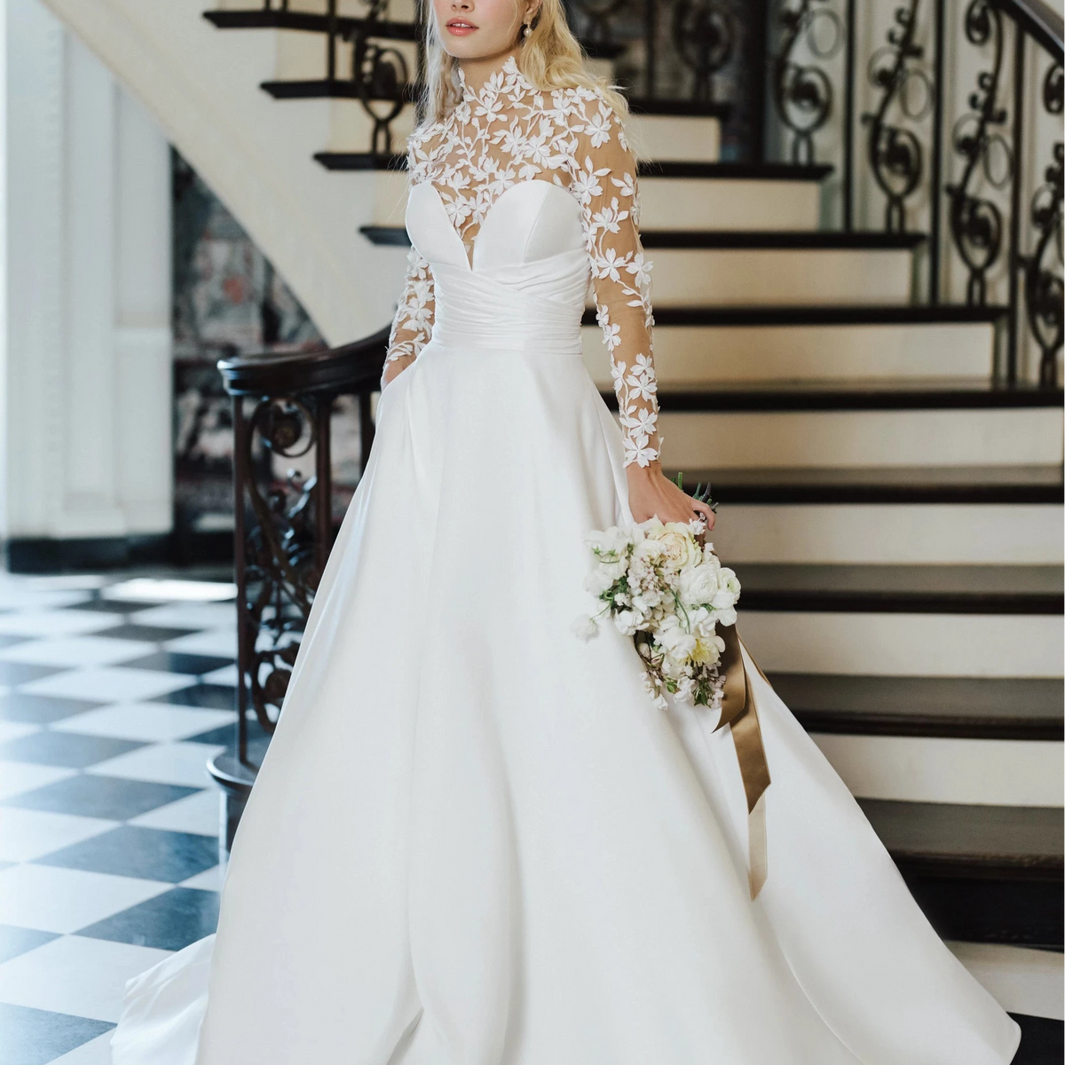 anne barge long sleeve wedding dress Millie Veil