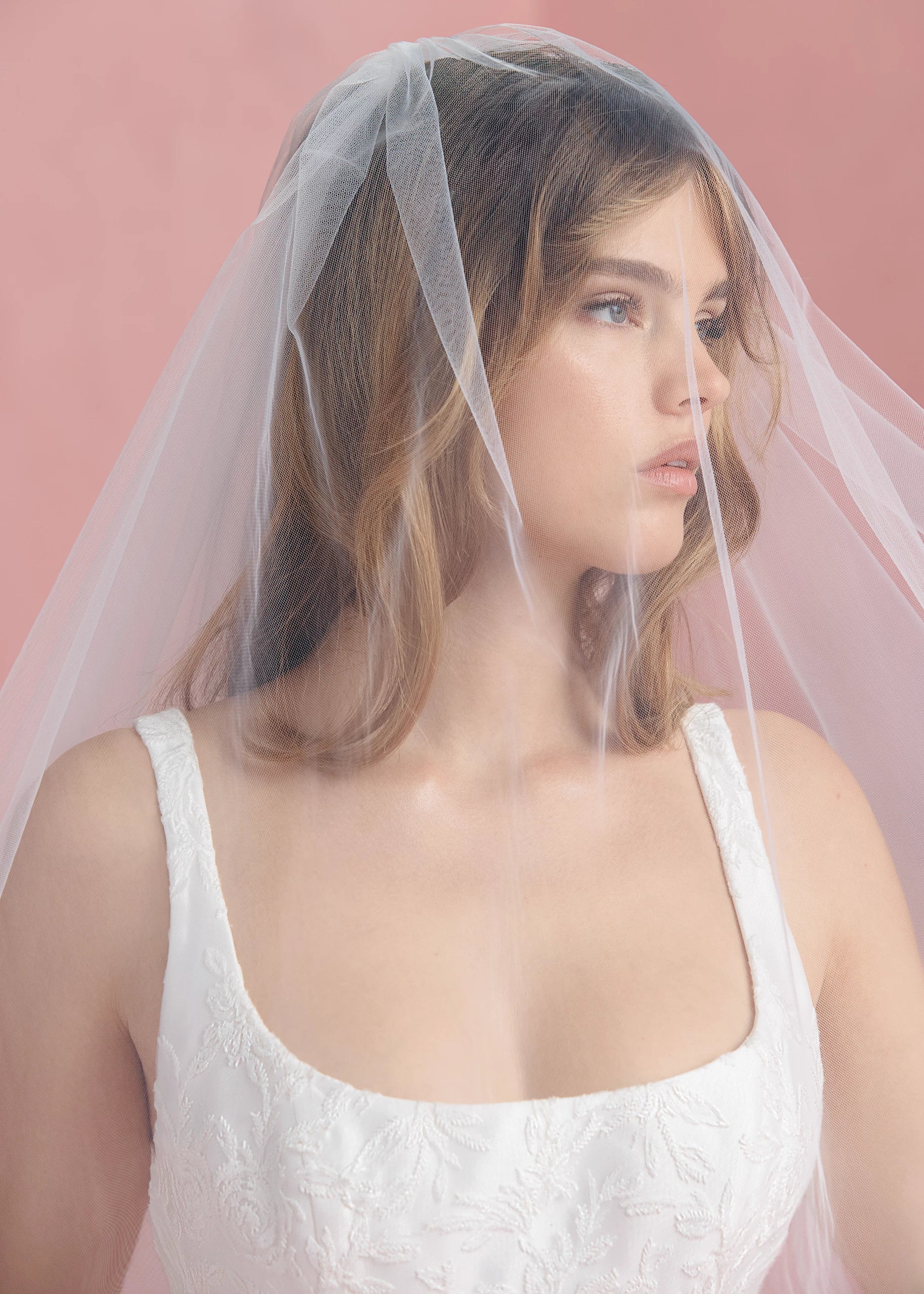 The Amelie gown paired with the Amelie Veil