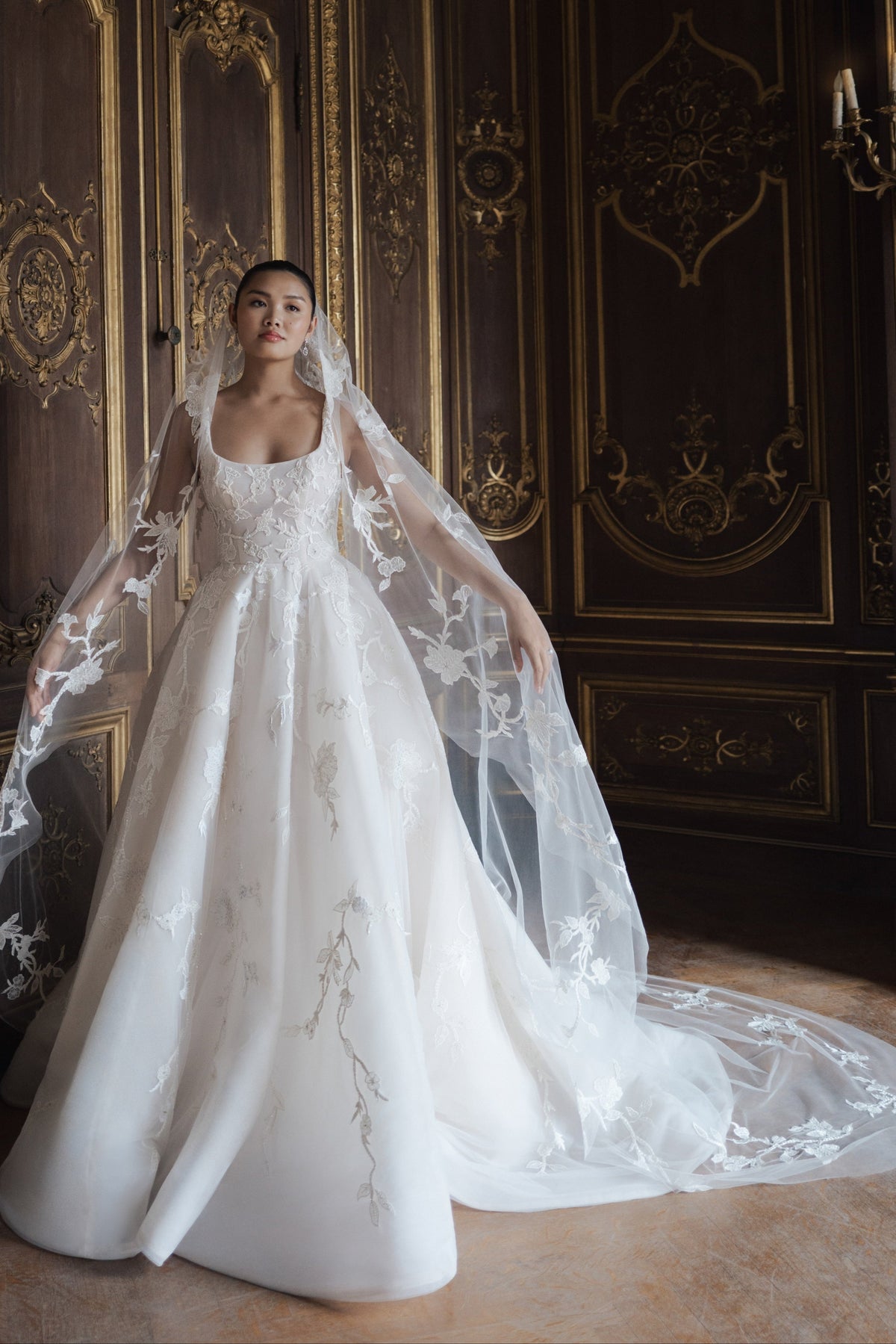 Lynnewood Veil | Beaded Cathedral-Length Veil | Anne Barge