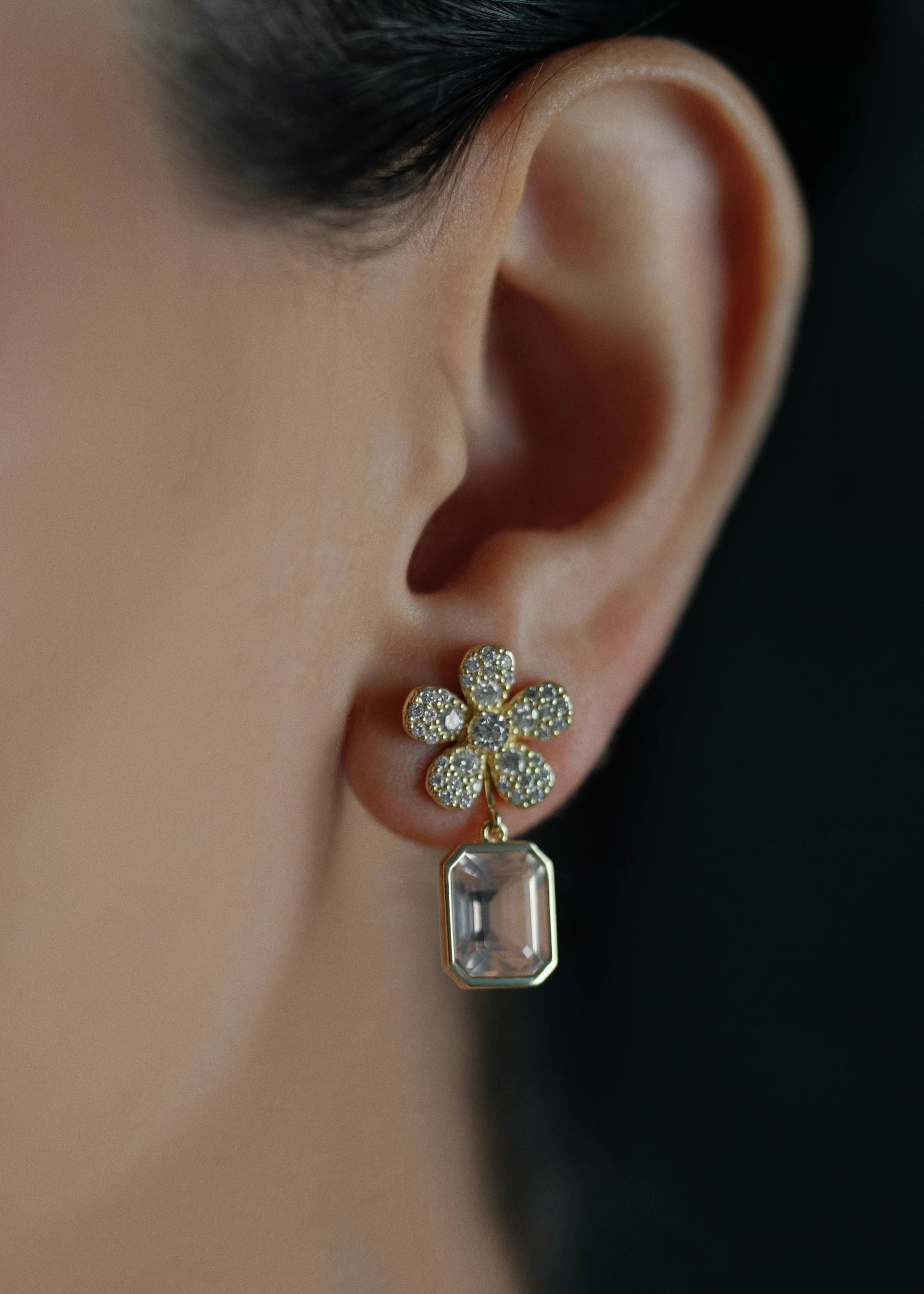 Designed by Atlanta jewelry designer Laura Pearce, these amethyst earring jackets are designed to slip onto the back of any earring, transforming a simple pair.