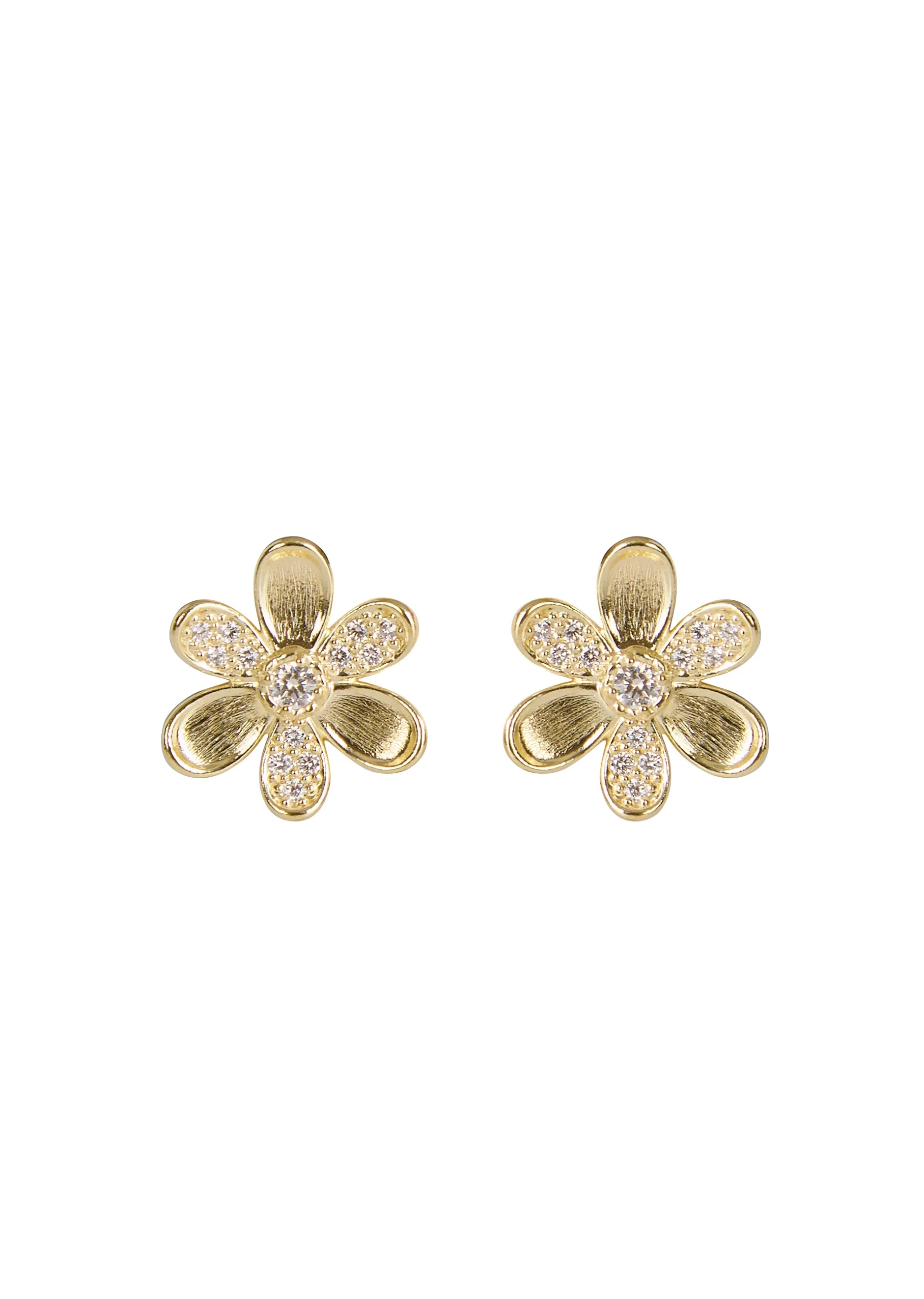 Designed by Atlanta jewelry designer Laura Pearce,&nbsp;delicate Daisy pave diamond flower studs, featuring 0.38 CTTW in brilliant diamonds.