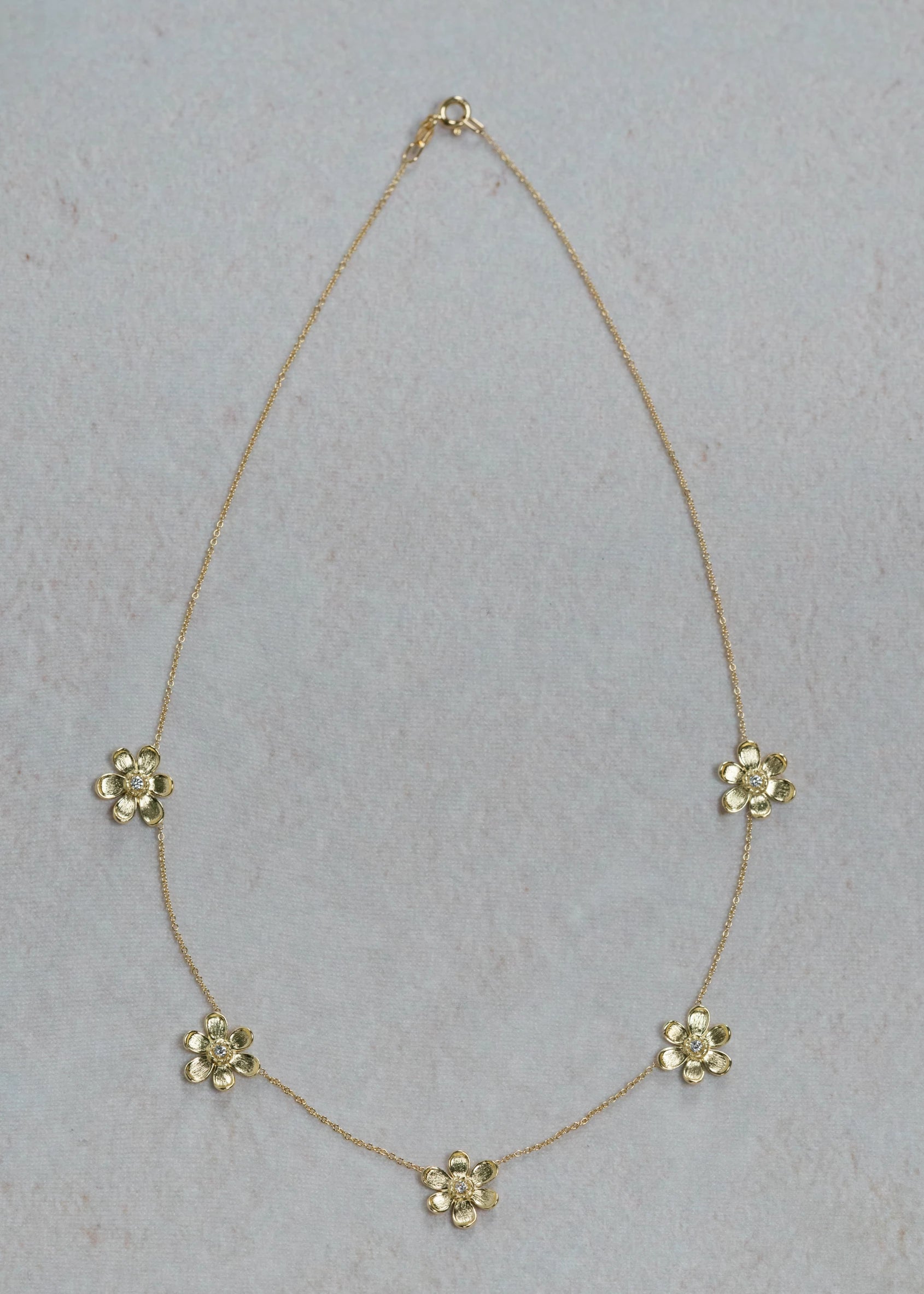 Five Flower Diamond Necklace