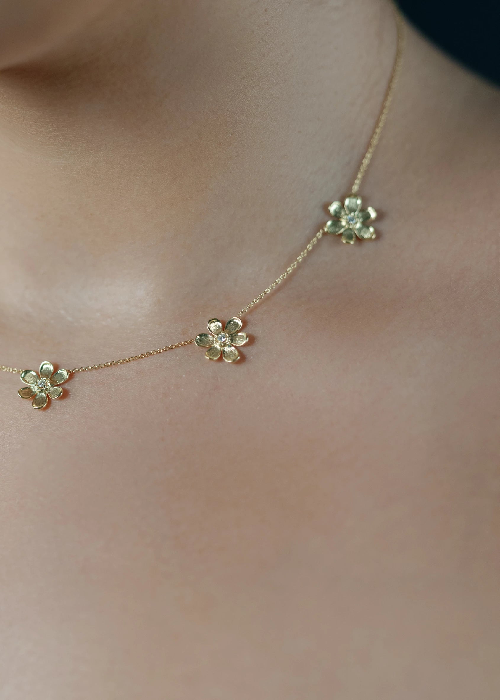 Five Flower Diamond Necklace