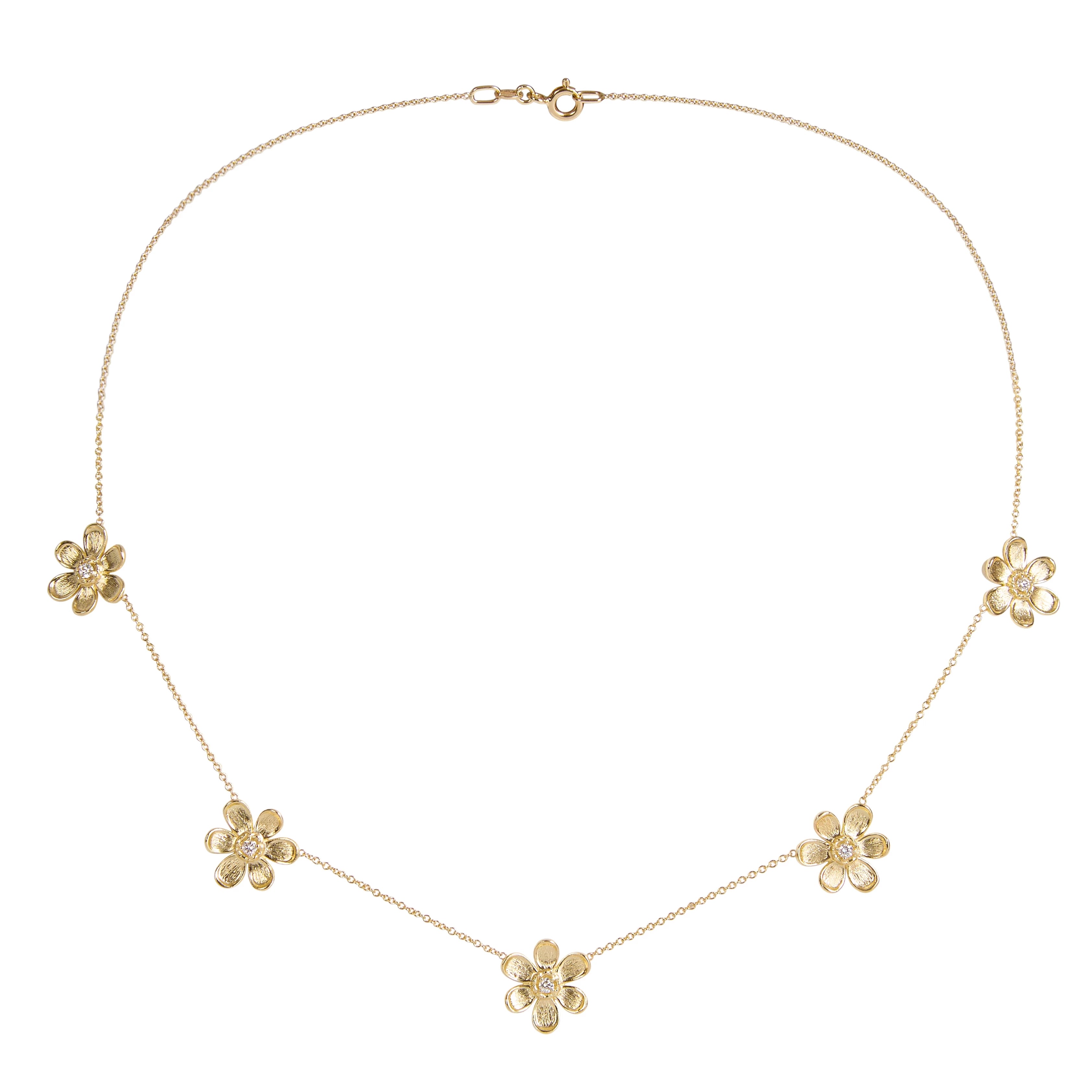 Five Flower Diamond Necklace