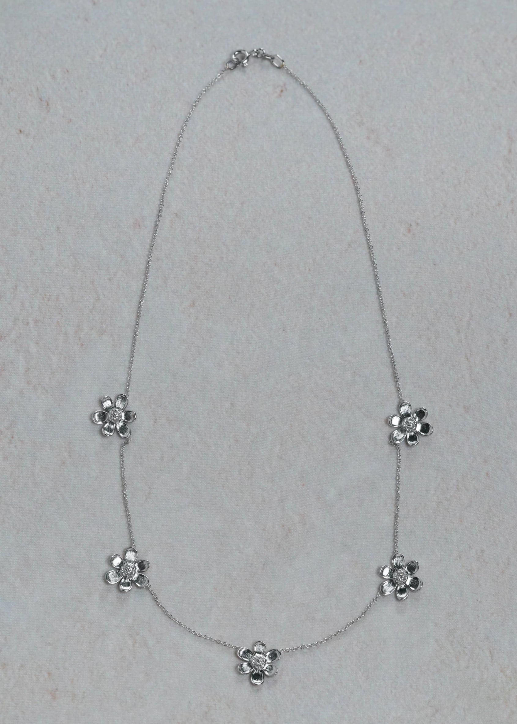 Five Flower Diamond Necklace