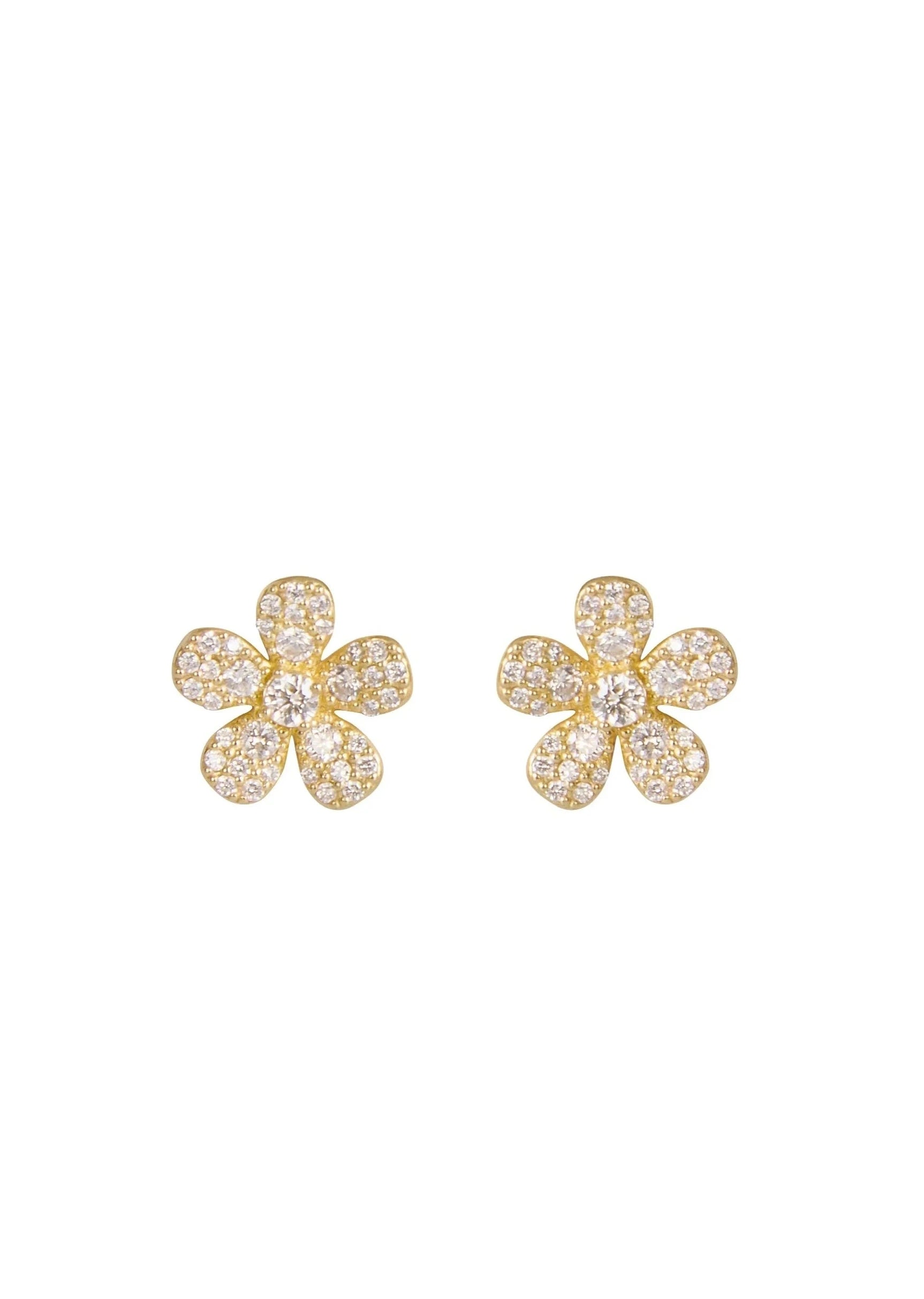 Designed by Atlanta jewelry designer Laura Pearce, delicate pave diamond daisy studs, featuring 0.95 CTTW in brilliant diamonds.